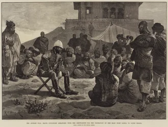 Der afghanische Krieg, Major Cavagnari arrangiert mit den Shinwarries den Schutz der Straße von Dakka nach Lundi Khana